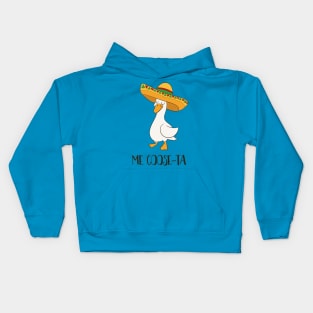 Me Goose-ta, Funny Spanish Goose - pun life Kids Hoodie